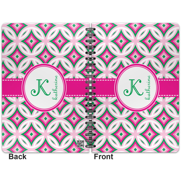 Linked Circles & Diamonds Spiral Journal 7 x 10 - Apvl