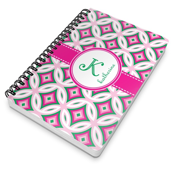 Linked Circles & Diamonds Spiral Journal 7 x 10 - Main