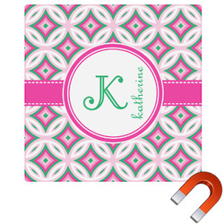 Linked Circles & Diamonds Square Car Magnet - 10" (Personalized)