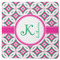 Linked Circles & Diamonds Square Rubber Backed Coaster (Personalized)