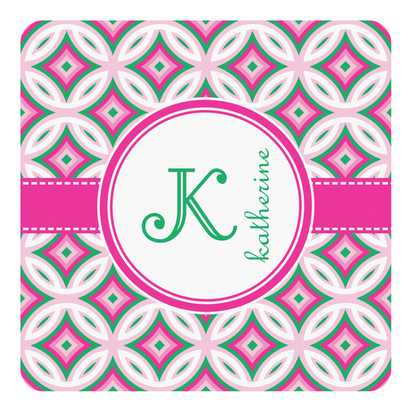Custom Linked Circles & Diamonds Square Decal - Small (Personalized)