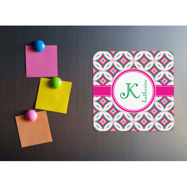 Linked Circles & Diamonds Square Fridge Magnet - LIFESTYLE