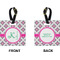 Linked Circles & Diamonds Square Luggage Tag (Front + Back)