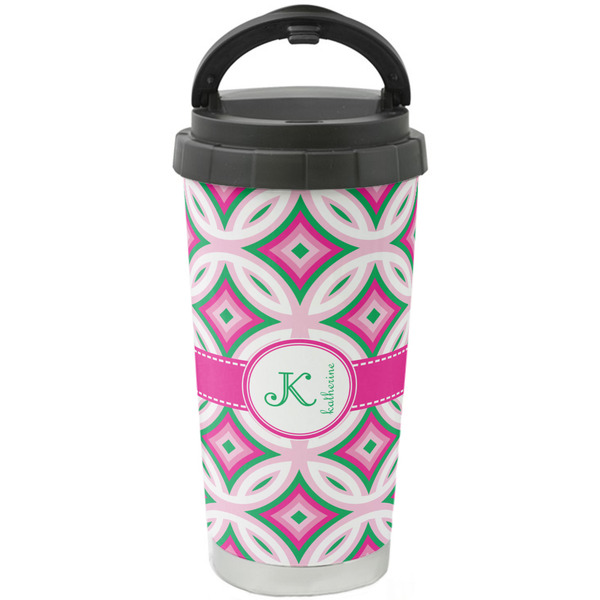 Custom Linked Circles & Diamonds Stainless Steel Coffee Tumbler (Personalized)