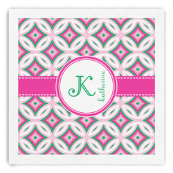 Linked Circles & Diamonds Paper Dinner Napkins (Personalized)
