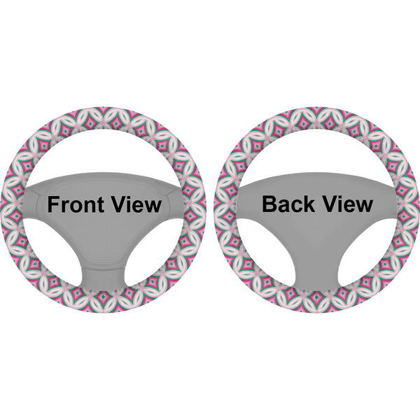 Linked Circles & Diamonds Steering Wheel Cover- Front and Back