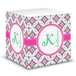 Linked Circles & Diamonds Sticky Note Cube (Personalized)