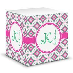 Linked Circles & Diamonds Sticky Note Cube (Personalized)