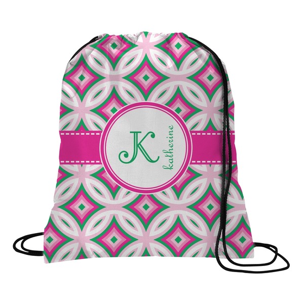 Custom Linked Circles & Diamonds Drawstring Backpack - Small (Personalized)