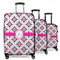 Linked Circles & Diamonds 3 Piece Luggage Set - 20" Carry On, 24" Medium Checked, 28" Large Checked (Personalized)