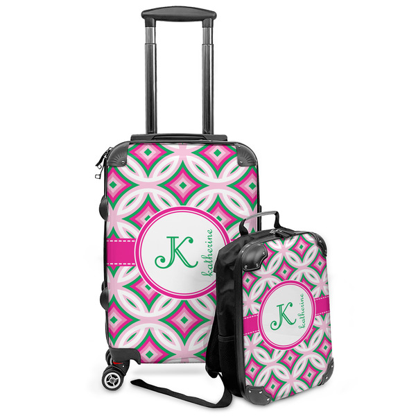 Custom Linked Circles & Diamonds Kids 2-Piece Luggage Set - Suitcase & Backpack (Personalized)
