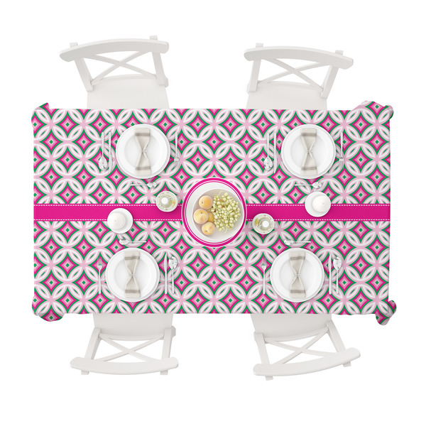 Linked Circles & Diamonds Tablecloths (58"x102") - TOP VIEW