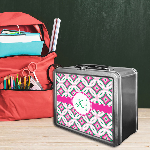 Linked Circles & Diamonds Tin Lunchbox - LIFESTYLE