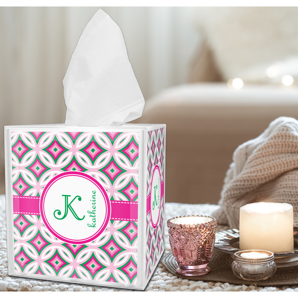 Linked Circles & Diamonds Tissue Box - LIFESTYLE