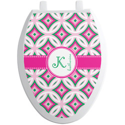 Linked Circles & Diamonds Toilet Seat Decal - Elongated (Personalized)