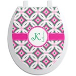 Linked Circles & Diamonds Toilet Seat Decal (Personalized)
