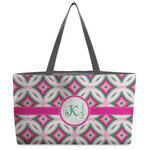 Linked Circles & Diamonds Beach Totes Bag - w/ Black Handles (Personalized)