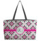 Linked Circles & Diamonds Tote w/Black Handles - Front View
