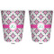 Linked Circles & Diamonds Trash Can White - Front and Back - Apvl