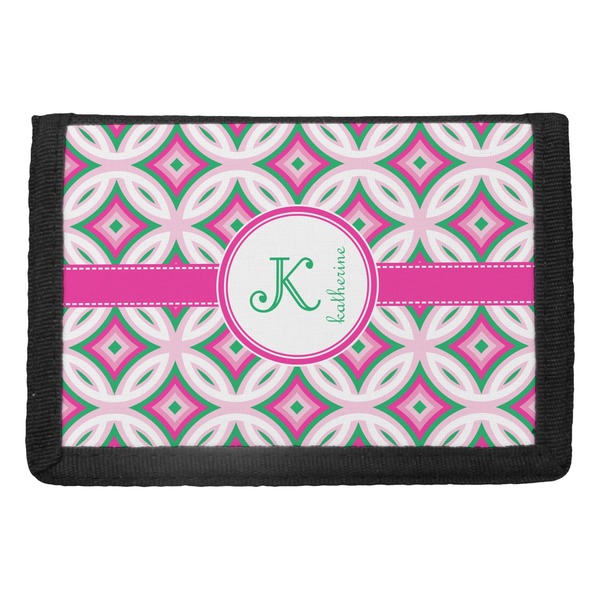 Custom Linked Circles & Diamonds Trifold Wallet (Personalized)