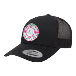 Linked Circles & Diamonds Trucker Hat - Black (Personalized)