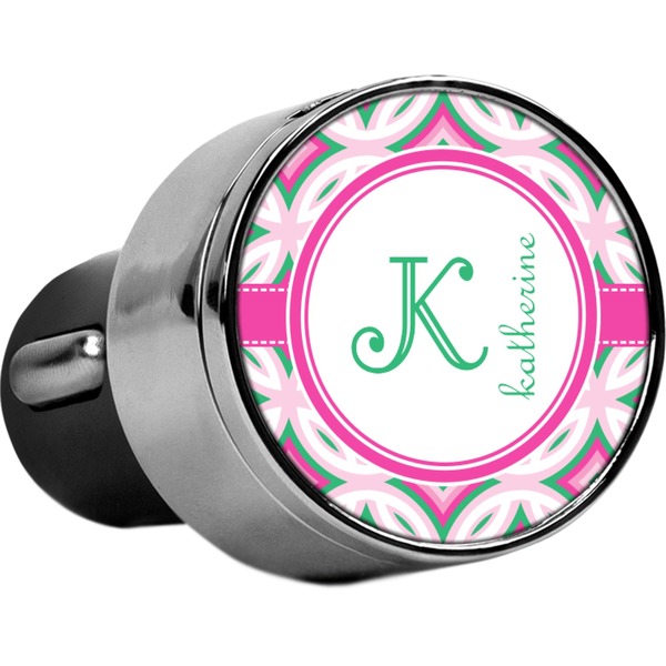 Custom Linked Circles & Diamonds USB Car Charger (Personalized)