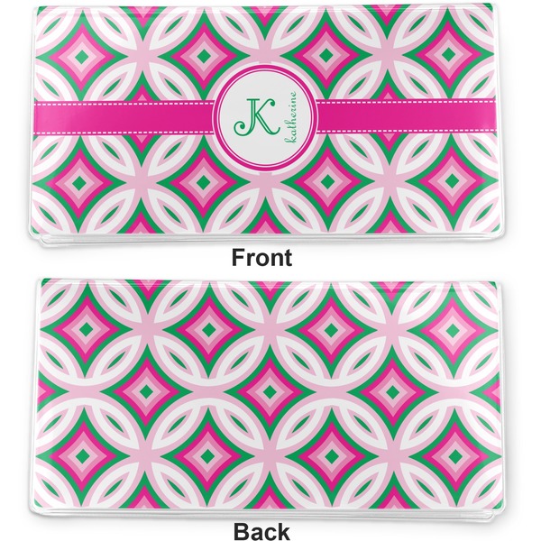 Linked Circles & Diamonds Vinyl Check Book Cover - Front and Back