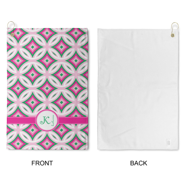 Linked Circles & Diamonds Waffle Weave Golf Towel - Approval