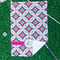 Linked Circles & Diamonds Waffle Weave Golf Towel - In Context