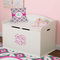 Linked Circles & Diamonds Wall Monogram on Toy Chest