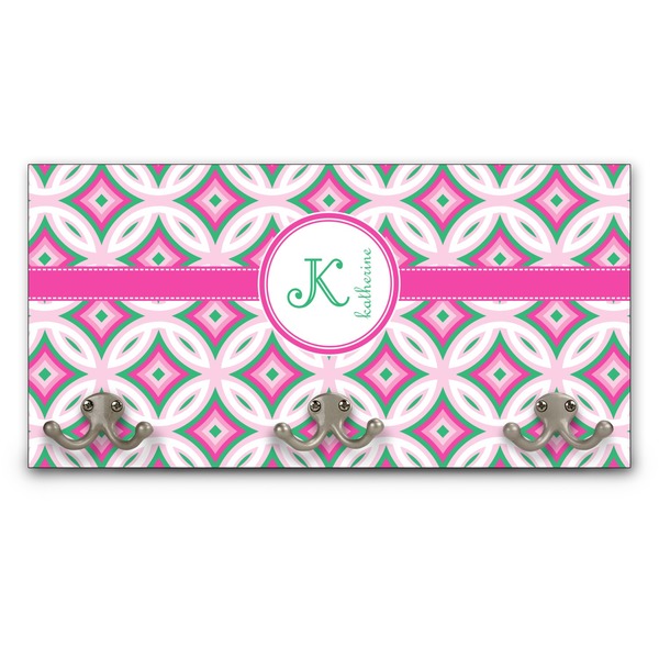 Custom Linked Circles & Diamonds Wall Mounted Coat Rack (Personalized)