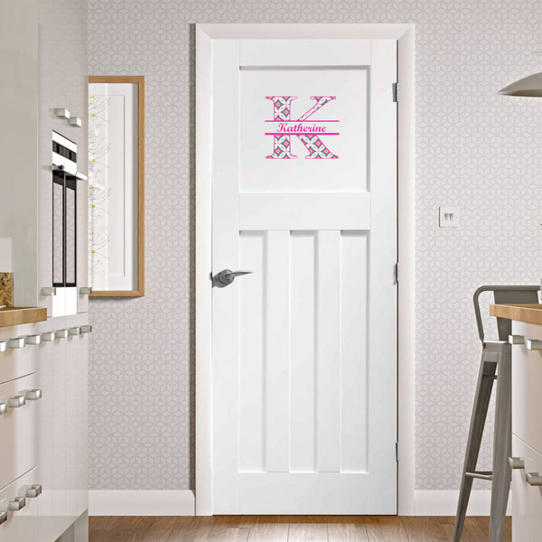 Linked Circles & Diamonds Wall Name & Initial Medium on Door