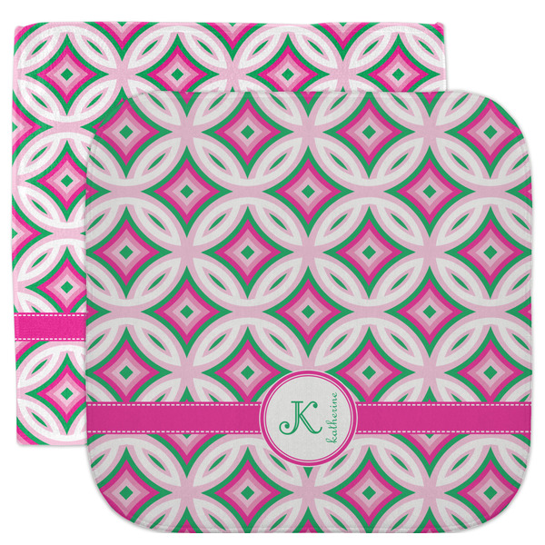 Custom Linked Circles & Diamonds Facecloth / Wash Cloth (Personalized)