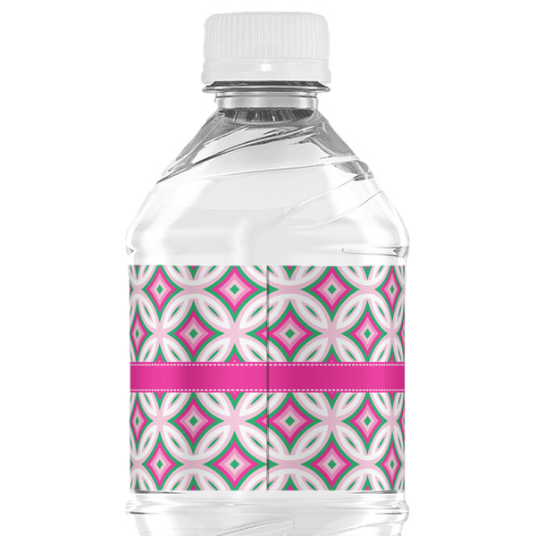 Linked Circles & Diamonds Water Bottle Label - Back View