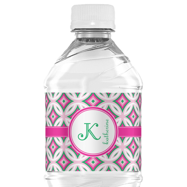 Custom Linked Circles & Diamonds Water Bottle Labels - Custom Sized (Personalized)