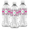 Linked Circles & Diamonds Water Bottle Labels - Front View
