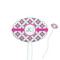 Linked Circles & Diamonds White Plastic 7" Stir Stick - Oval - Closeup