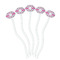 Linked Circles & Diamonds White Plastic 7" Stir Stick - Oval - Fan
