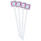 Linked Circles & Diamonds White Plastic Stir Stick - Double Sided - Square - Front