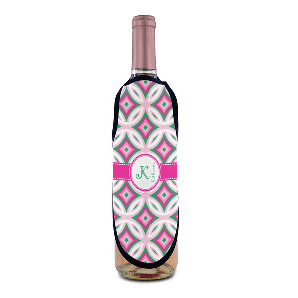 Linked Circles & Diamonds Wine Bottle Apron - IN CONTEXT