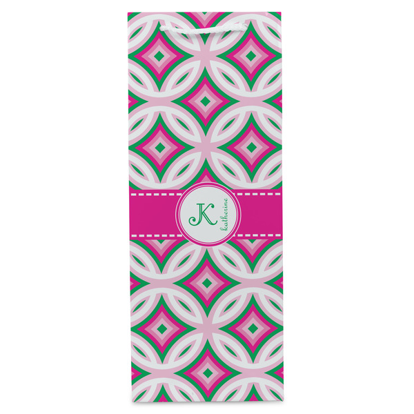 Linked Circles & Diamonds Wine Gift Bag - Gloss - Front