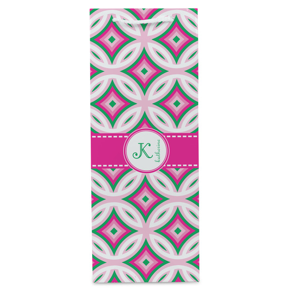 Linked Circles & Diamonds Wine Gift Bag - Matte - Front