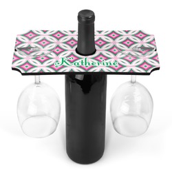 Linked Circles & Diamonds Wine Bottle & Glass Holder (Personalized)