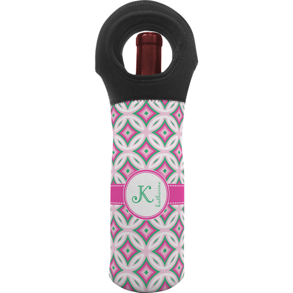 Custom Linked Circles & Diamonds Wine Tote Bag (Personalized)