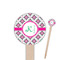 Linked Circles & Diamonds 6" Round Wooden Food Picks - Single Sided (Personalized)