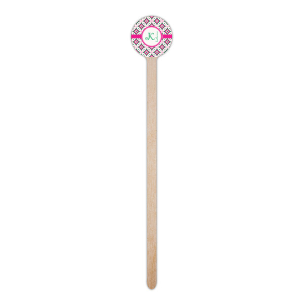 Linked Circles & Diamonds Wooden 6" Stir Stick - Round - Single Stick