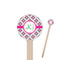 Linked Circles & Diamonds 7.5" Round Wooden Stir Sticks - Double Sided (Personalized)