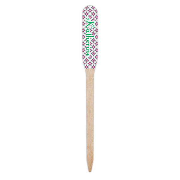 Linked Circles & Diamonds Wooden Food Pick - Paddle - Single Pick