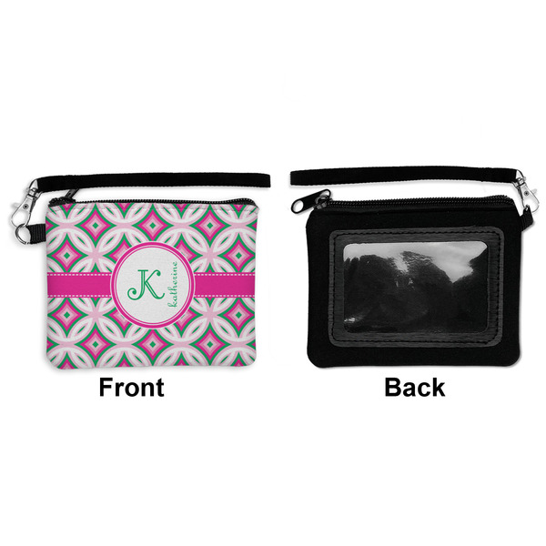 Linked Circles & Diamonds Wristlet ID Cases - Front & Back