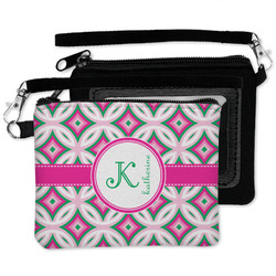 Linked Circles & Diamonds Wristlet ID Case w/ Name and Initial